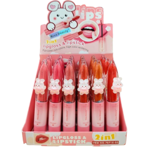 NO.70715-03 Kiss beauty lip gloss&lip stick คิดบิวตี้ ลิปกลอส+ลิปสติก