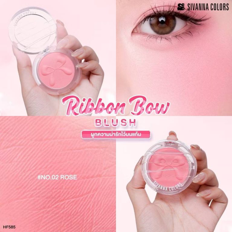 HF585 Sivanna ribbon bow blush ซีเวนน่า คัลเลอร์ส ริบบอน โบว์ บลัช 5.5g - 02. Rose