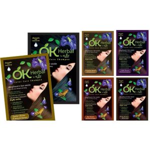 OK Herbal color care shampoo โอเค เฮอเบิล แชมพูปิดผมขาว 30mlx12pcs