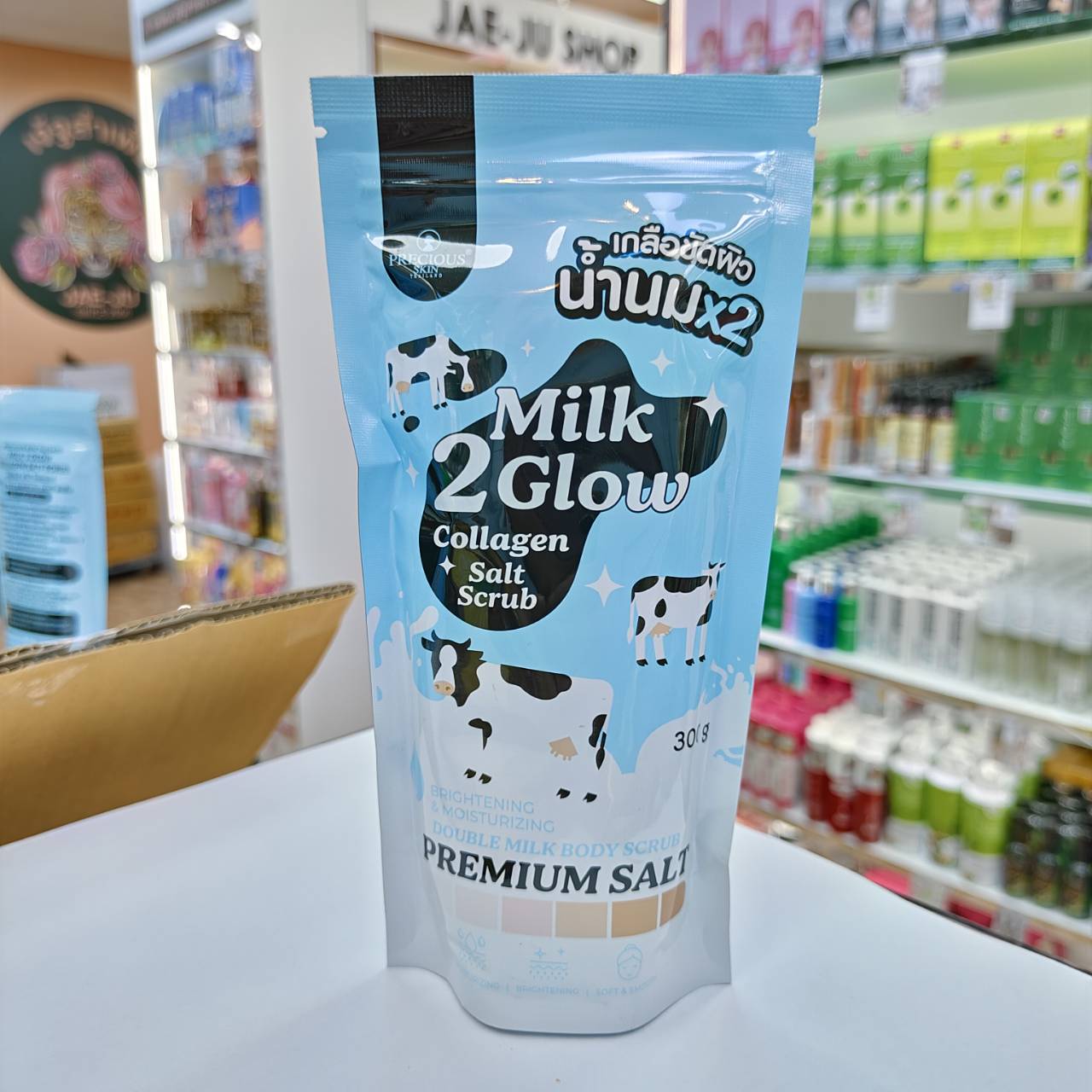 Precious milk 2 glow collagen salt scrub มิลค์ ทู โกลว์ คอลลาเจน ซอลต์ สครับ 300g - Image 2
