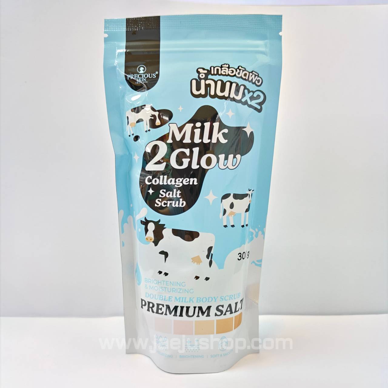 Precious milk 2 glow collagen salt scrub มิลค์ ทู โกลว์ คอลลาเจน ซอลต์ สครับ 300g - Image 4