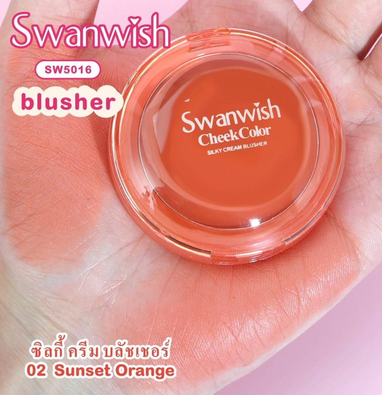 SW5016# 1-3 Swanwish cheek color soft&natural silky cream blusher 3.3g - 02. sunset orange