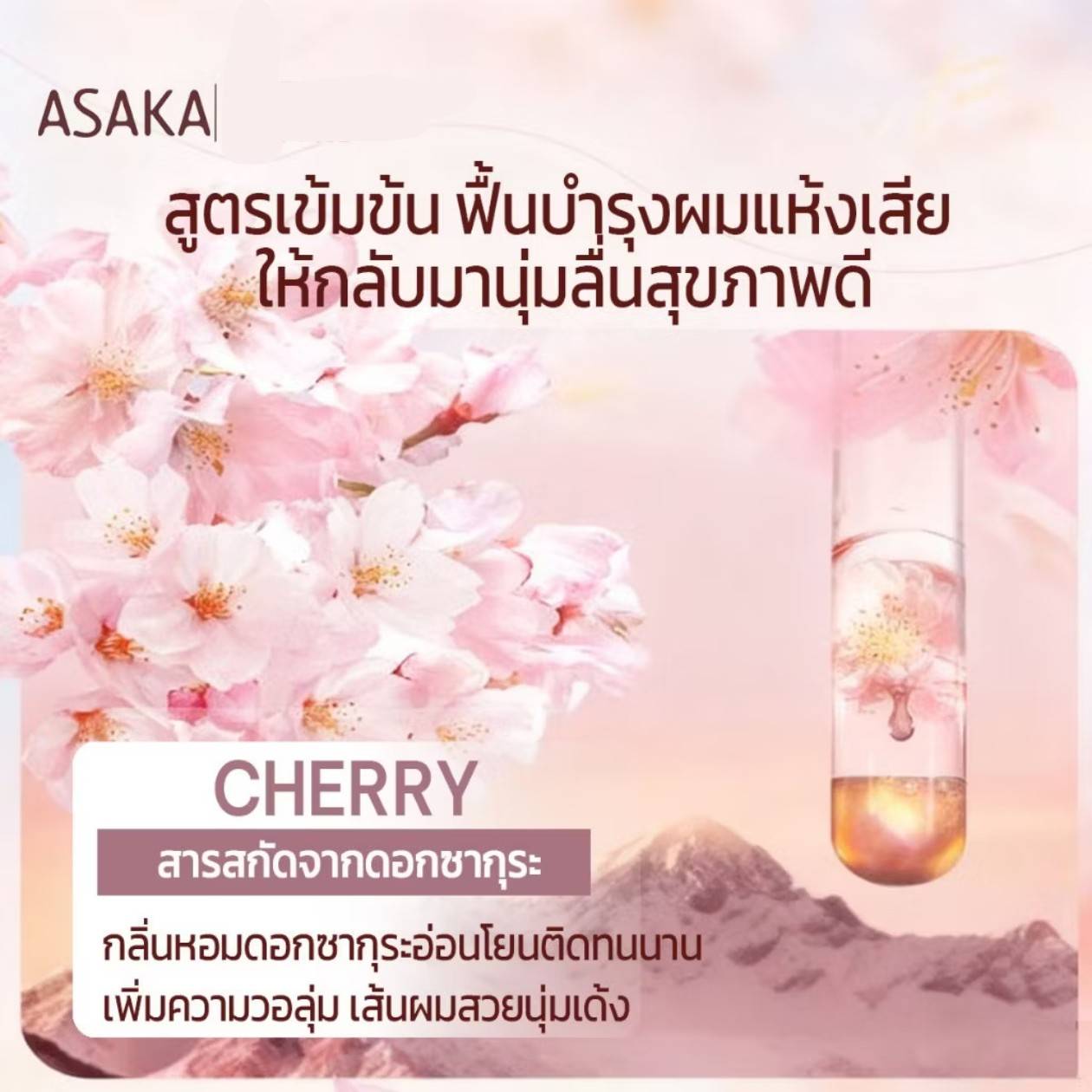 ASAKA prunus lannesiana amino acid shampoo อาซากะ แชมพูผมนุ่มสวย 300g - Image 13