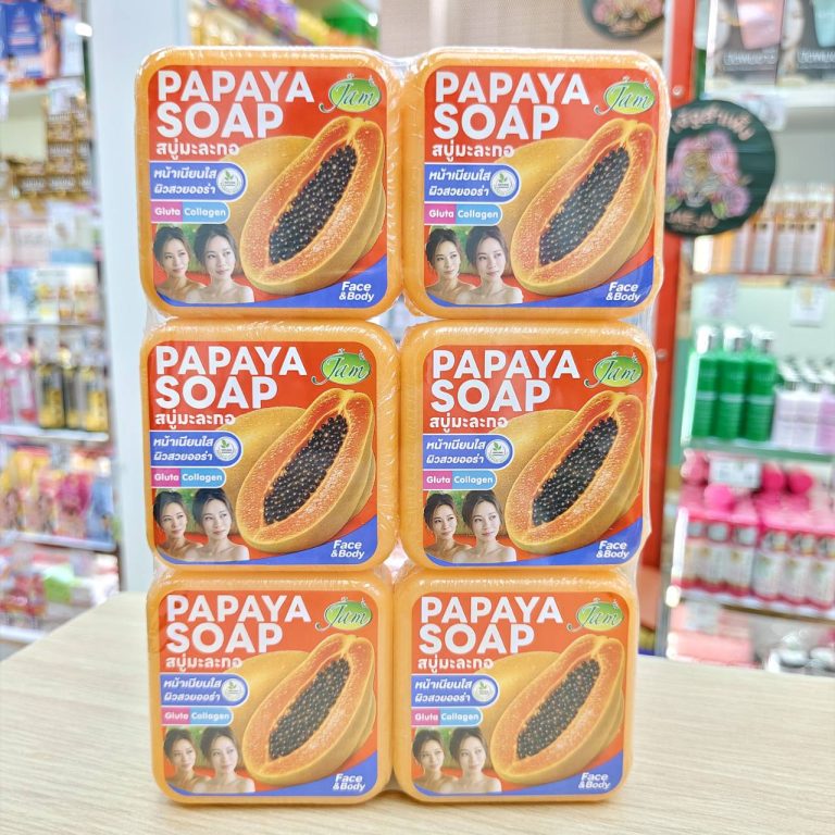 Jam soap 160gx6pcs สบู่แจม - 02. Jam papaya gluta collagen soap