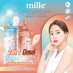 Mille duo collagen sunscreen&bright primer 2in1 4g+4gx6pcs