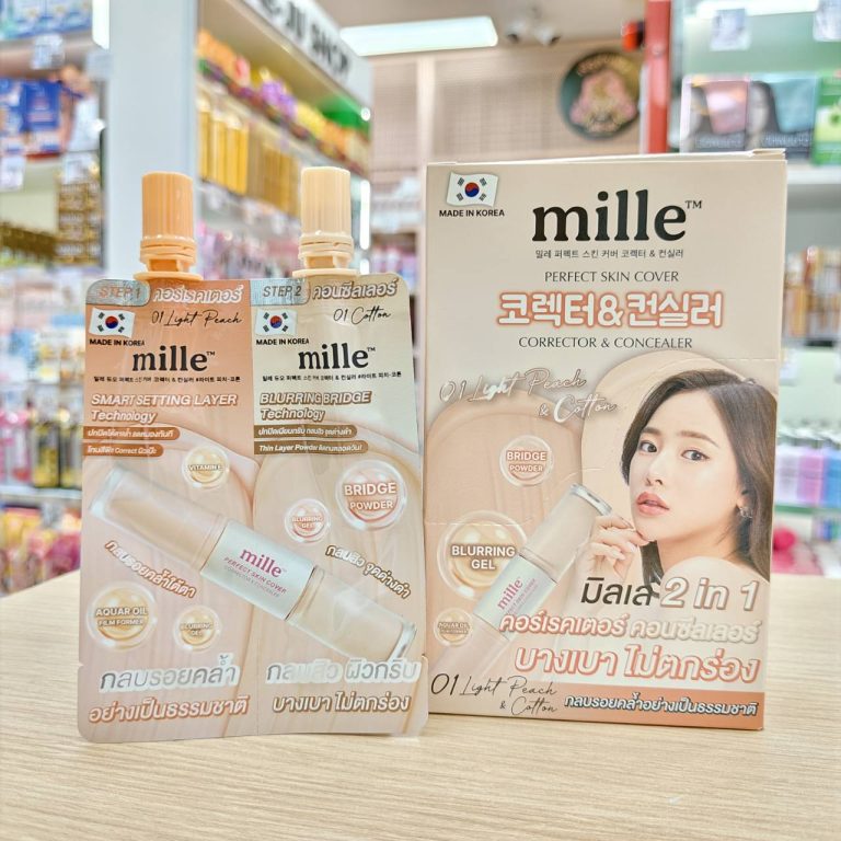 Mille corrector&concealer มิลเล่ คอร์เรคเตอร์ คอนซีลเลอร์ซอง 3x3g - 01. light peach&cotton