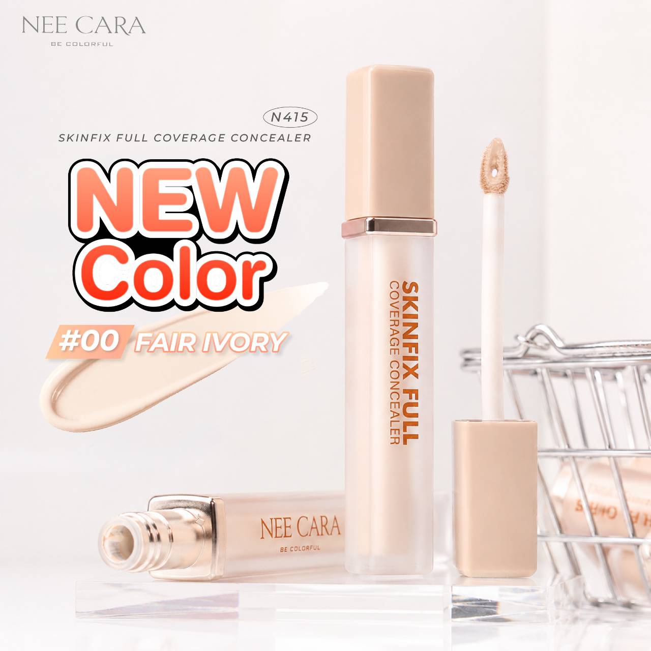 NO.N415 Nee cara skinfix full coverage concealer นี คารา บี คัลเลอร์ฟูล สกินฟิกซ์ ฟูลคัฟเวอเรจ คอนซีลเลอร์ 5.5g