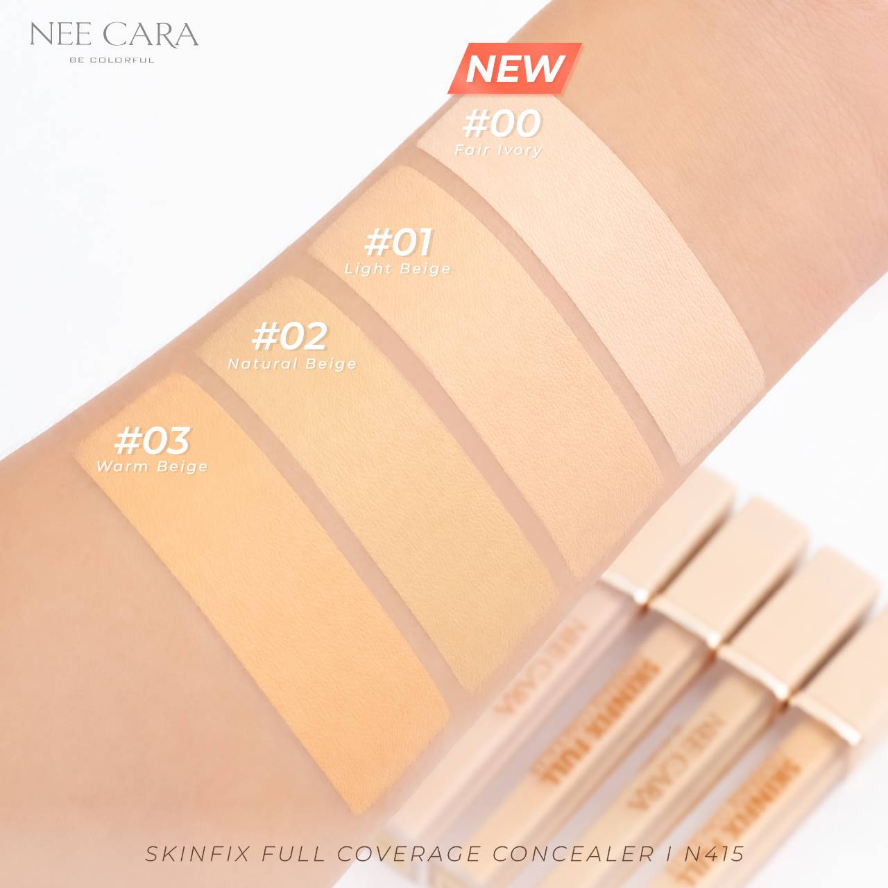 NO.N415 Nee cara skinfix full coverage concealer นี คารา บี คัลเลอร์ฟูล สกินฟิกซ์ ฟูลคัฟเวอเรจ คอนซีลเลอร์ 5.5g - Image 5