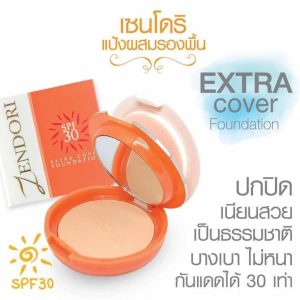 Zendori extra cover foundation spf 30 เซนโดริ เอ็กซ์ตร้า กล่องส้ม 8g/x6pcs