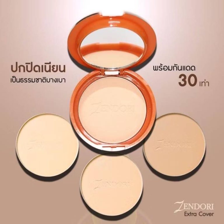 Zendori extra cover foundation spf 30 เซนโดริ เอ็กซ์ตร้า กล่องส้ม 8g/x6pcs - No.03