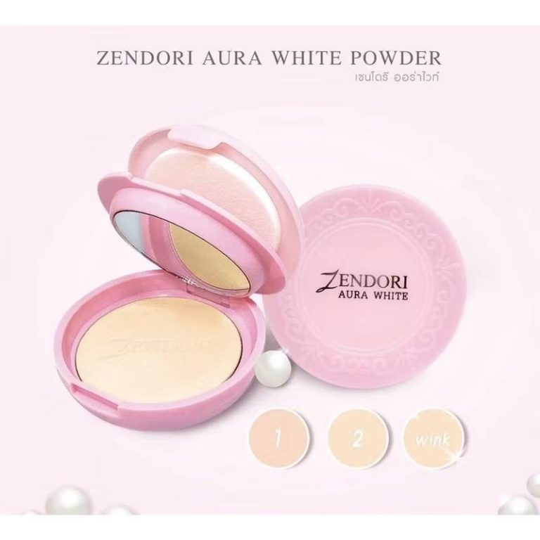 Zendori aura white เซนโดริ ออร่า ไวท์ พาวเดอร์กล่องชมพู 8g/x6pcs - No.01