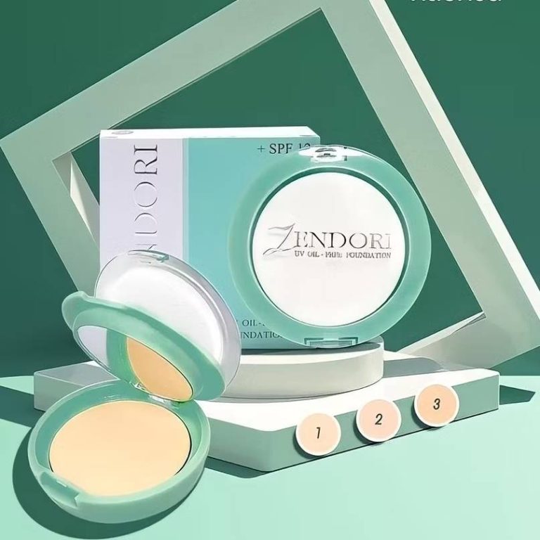 Zendori uv oil-free foundation powder spf12 เซนโดริ ยูวีออยล์พรีกล่องเขียว 8g/x6pcs - No.02