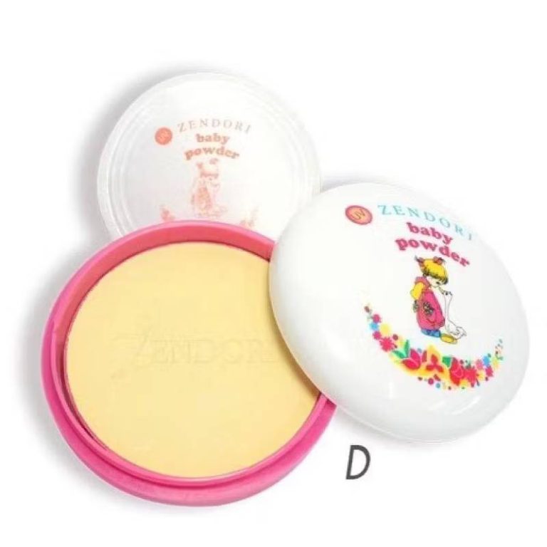 Zendori baby powder เซนโดริ ยูวี โปรเทค เบบี้ พาวเดอร์ กล่องขาว 24g - Np.D (สีเหลือง)