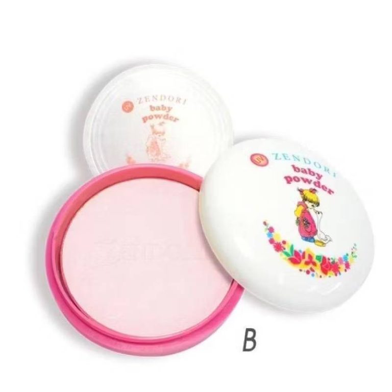 Zendori baby powder เซนโดริ ยูวี โปรเทค เบบี้ พาวเดอร์ กล่องขาว 24g - No.B (สีชมพู)