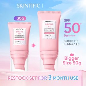 Skintific msh niacinamids serum sunscreen glow&bright สกินทิฟฟิค msh ไนอะชินาไมด์ ซันสกรีน โกลว์แอนด์ไบร์ท