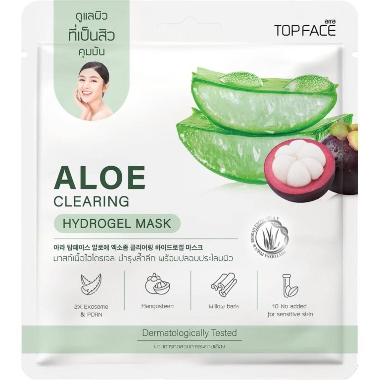 Arra Topface aloe hydrogel mask ออร่า ท็อปเฟช อโล มาสก์ 20g - 01. Aloe clearing