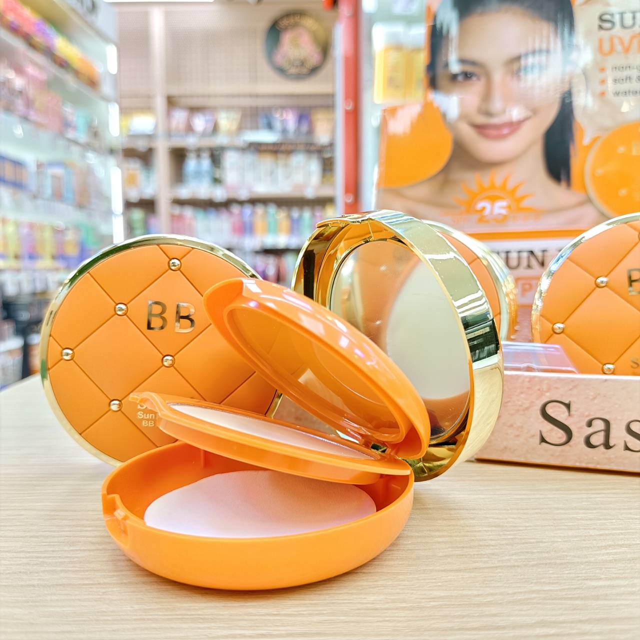 NO.S92022 Sasimi sunblock uv protection BB powder ซาซิมิ ซัน บล็อค บีบี พาวเดอร์ แป้งกันแดด 20g/x12pcs - Image 4