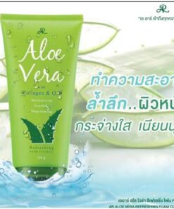 AR aloe vara with collagen&Q10 moisturizing เอ อาร์ อโล เวล่า รีเฟชซิ่ง โฟท คลีนเซอร์ 150g