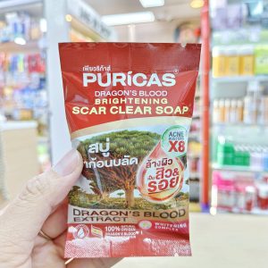 Puricas dragon's blood brightening scar clear soap เพียวริก้าส์ สการ์เคลียร์โซฟ 40g