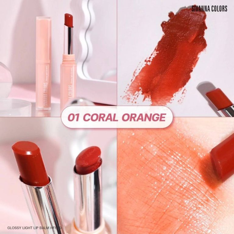 Sivanna colors glossy light lip balm - NO.1coral orange