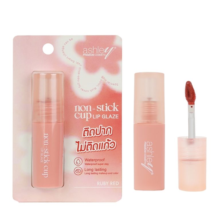 Ashley non-stick cup lip glaze แอชลี่ย์ นอน-สติ๊ก คัพ ลิป เกลช - NO.2Ruby Red
