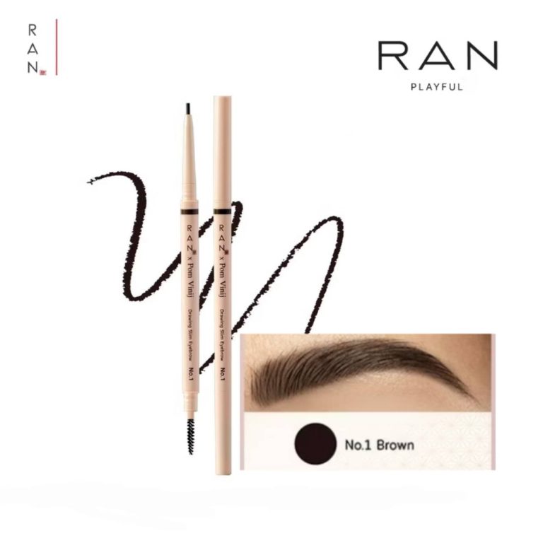 Ran slim eyebrow by pom vinij รัน สลิม อายโบรว์ 0.05g - 01. brown