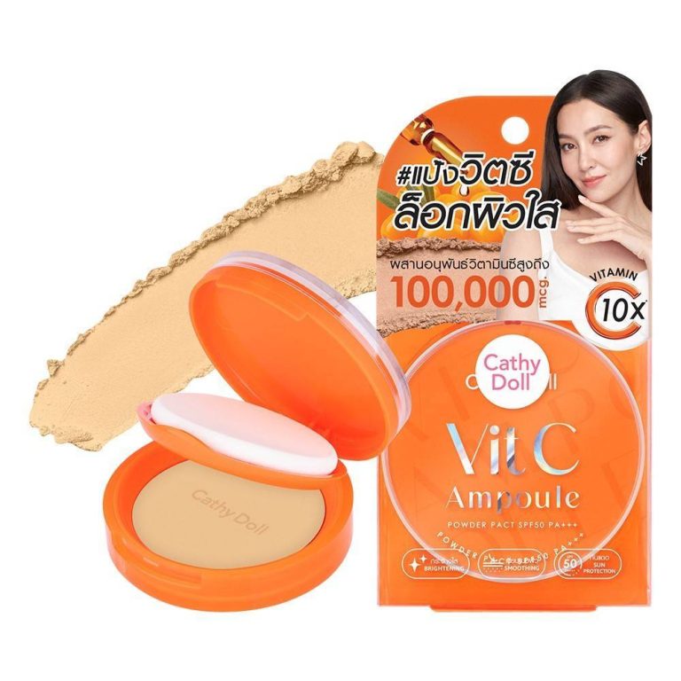 Cathy doll vit c ampoule powder pact spf50 pa+++ - NO.4honey beige