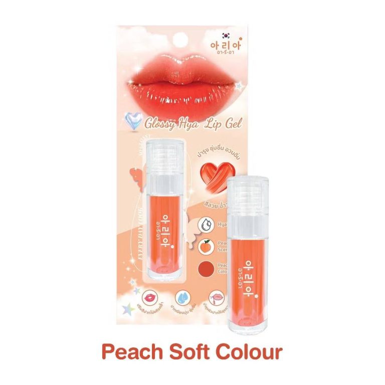 Aria glossy hya lip gel scent อา รี อา กลอสซี่ ไฮยา ลิปเจล  4ml. - 01.Peach