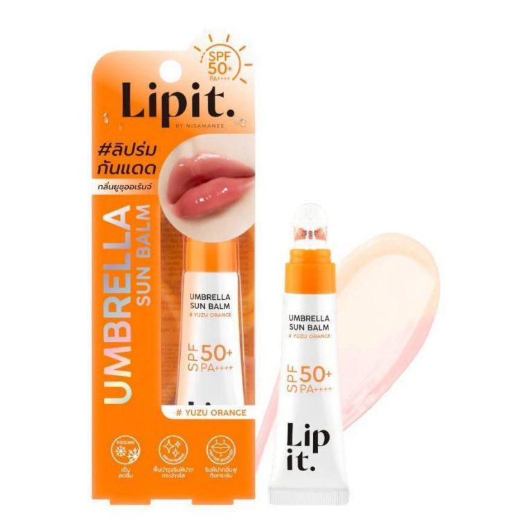 Lip it umbrella sun balm spf50+ pa++++ ลิปอิท อัมเบรสซันบาล์ม 8g. - 02.YUZU ORANGE