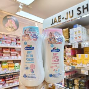 Kodomo baby lotion powder โคโดโม แป้งโลชั่น สีชมพู+สีฟ้า 400ml.x3pcs
