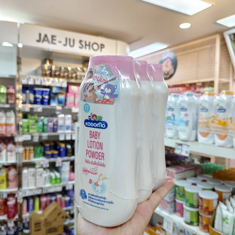 Kodomo baby lotion powder โคโดโม แป้งโลชั่น สีชมพู+สีฟ้า 400ml.x3pcs - 01.สีชมพู