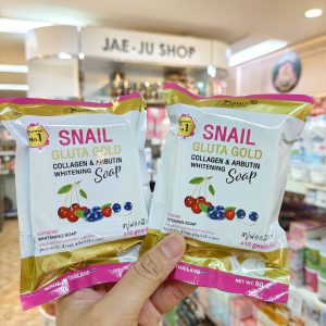 Perfect skin lady snail gluta gold collagen soap 80g.