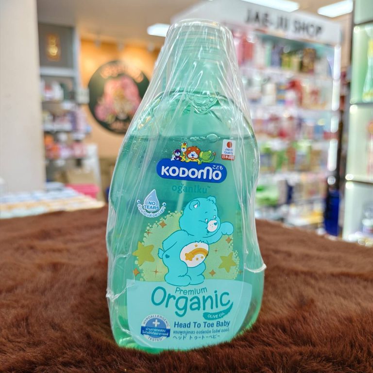 Kodomo organic head to toe baby โคโดโม แชมพูสบู่เหลว  200mlx3pcs - 02.สีเขียว