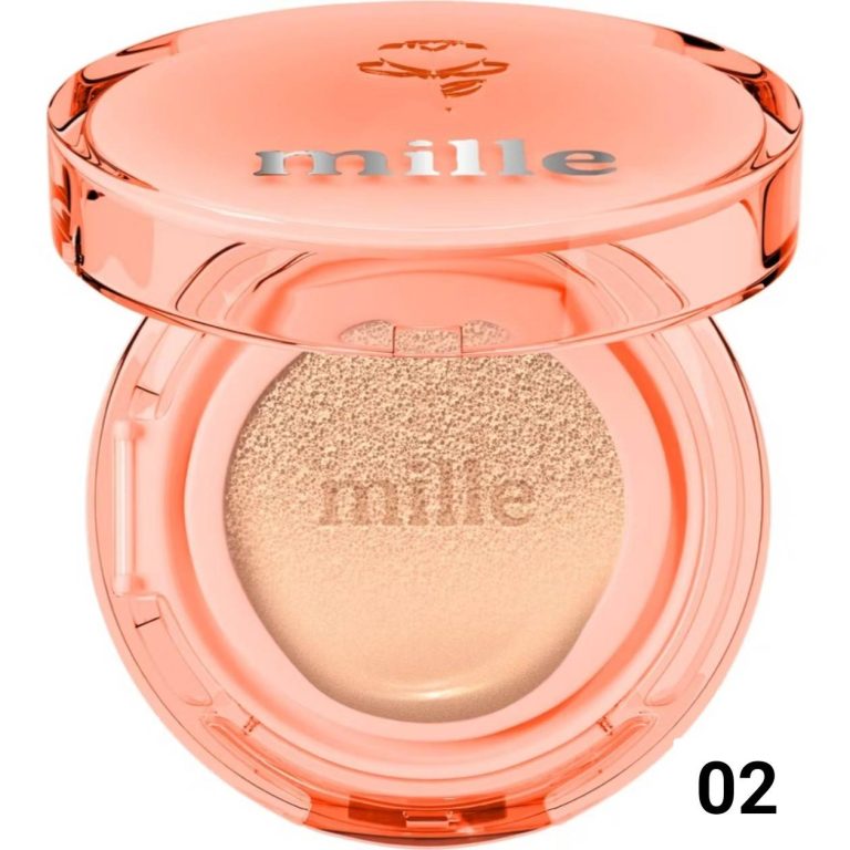 Mille perfect glow skin cover blurring cushion spf50 pa+++ มิลเล่ คุชชั่น กล่องส้ม 14g. - 02.Natural