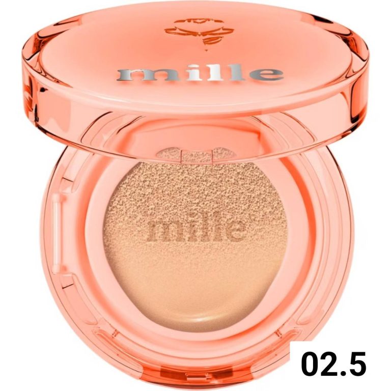 Mille perfect glow skin cover blurring cushion spf50 pa+++ มิลเล่ คุชชั่น กล่องส้ม 14g. - 02.5 Beige