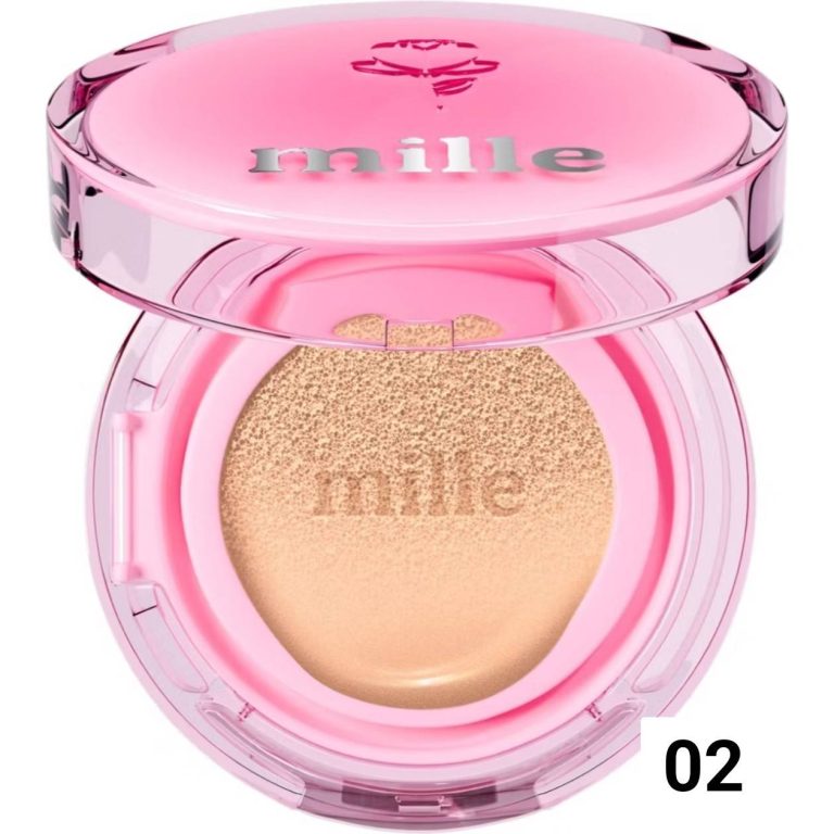 Mille perfect matte long wear cushion  spf50 pa+++ มิลเล่ คุชชั่น กล่องชมพู 14g. - 02.Natural