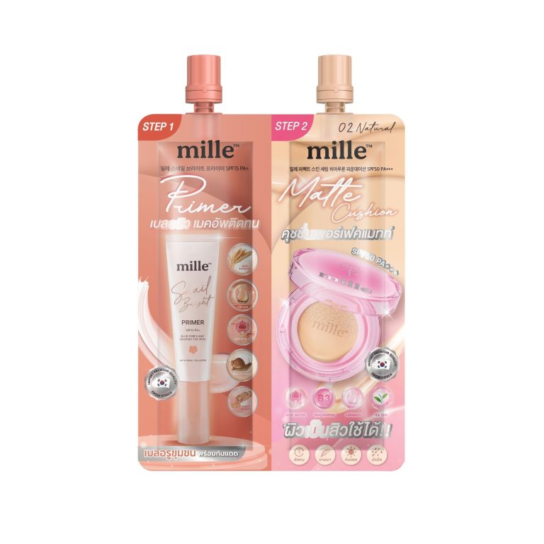Mille duo primer&matte cushion 4g+4gx6pcs - 02.Natural
