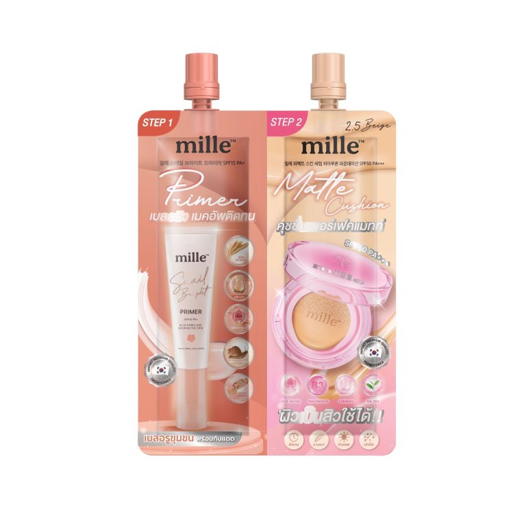 Mille duo primer&matte cushion 4g+4gx6pcs - 2.5.Beige