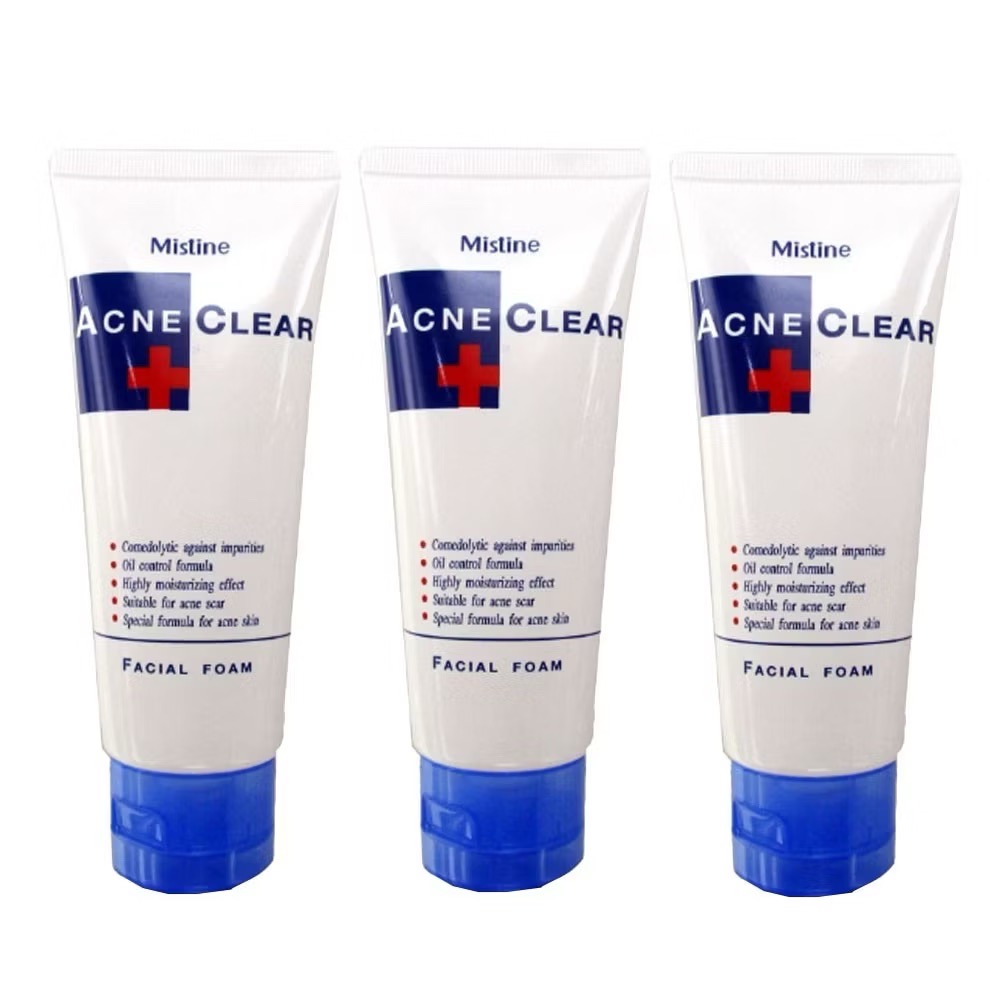 Mistine acne clear facial foam มิสทีน แอคเน่ เคลียร์ เฟเชี่ยล โฟมล้างหน้าหลอดสีขาว 85gx6pcs - Image 2