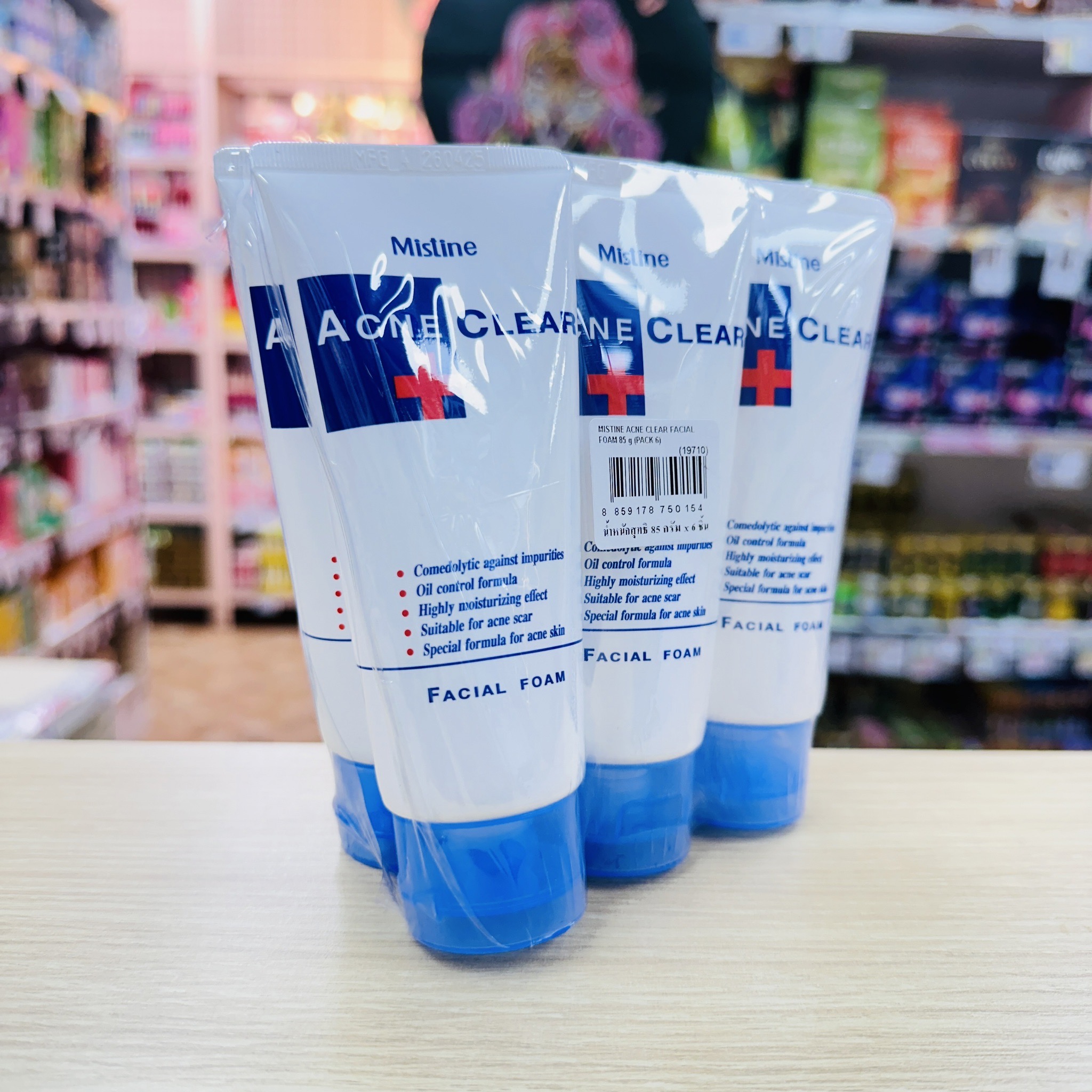 Mistine acne clear facial foam มิสทีน แอคเน่ เคลียร์ เฟเชี่ยล โฟมล้างหน้าหลอดสีขาว 85gx6pcs - Image 6