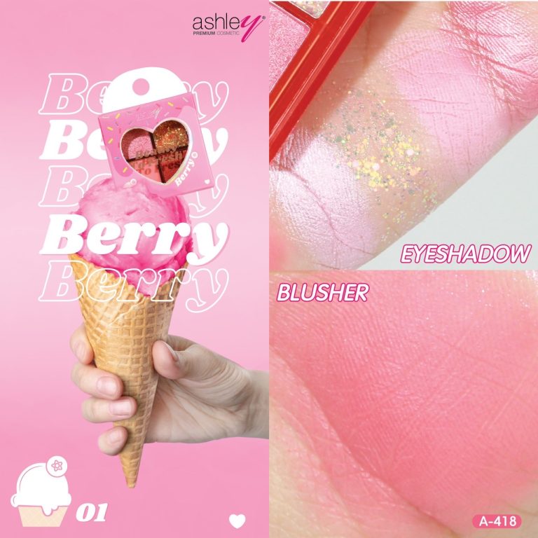 Ashley beauty to fresh Eyeshadow&Blush แอชลี่ย์ บิวตี้ ทู เฟรช - NO.1Berry