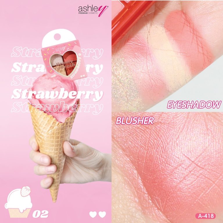 Ashley beauty to fresh Eyeshadow&Blush แอชลี่ย์ บิวตี้ ทู เฟรช - NO.2Strawberry