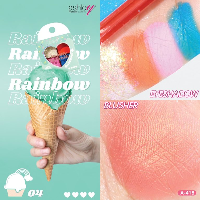Ashley beauty to fresh Eyeshadow&Blush แอชลี่ย์ บิวตี้ ทู เฟรช - NO.4Rainbow