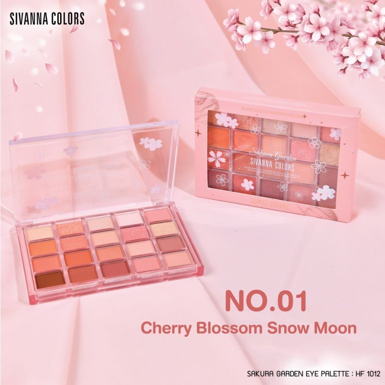 Sivanna colors sakura garden eye palette - NO.1Cherry blossom snow moon