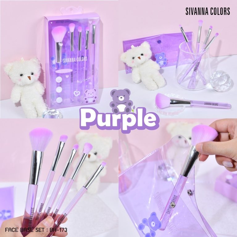 Sivanna colors face base set 5 pieces ซีเวนน่า คัลเลอร์ส เฟส เบส เซท 5พีส - NO.BR-173สีม่วง