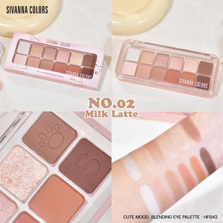 Sivanna colors cute mood blending eye palette ซีเวนน่า คัลเลอร์ส คิวท์ มูด เบลนดิ้ง อาย พาเลทท์ - NO.2Milk Latte