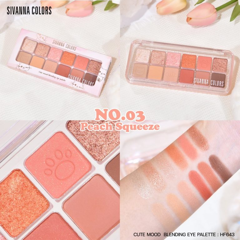 Sivanna colors cute mood blending eye palette ซีเวนน่า คัลเลอร์ส คิวท์ มูด เบลนดิ้ง อาย พาเลทท์ - NO.3Peach Squeeze