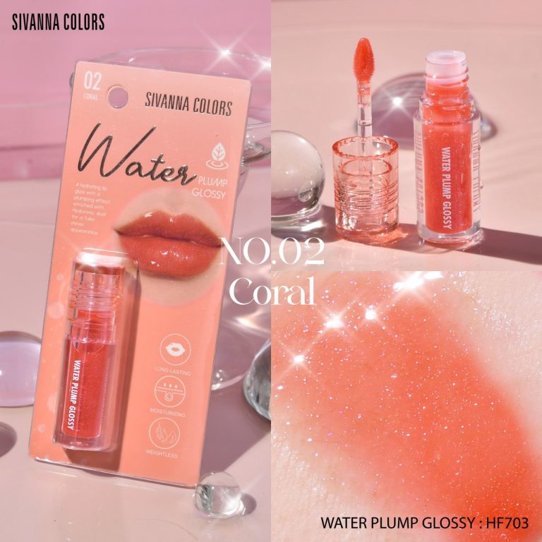 Sivanna colors water plump glossy ซีเวนน่า คัลเลอร์ส วอเทอร์ พลัมป์ กลอสซี่ - NO.2Coral