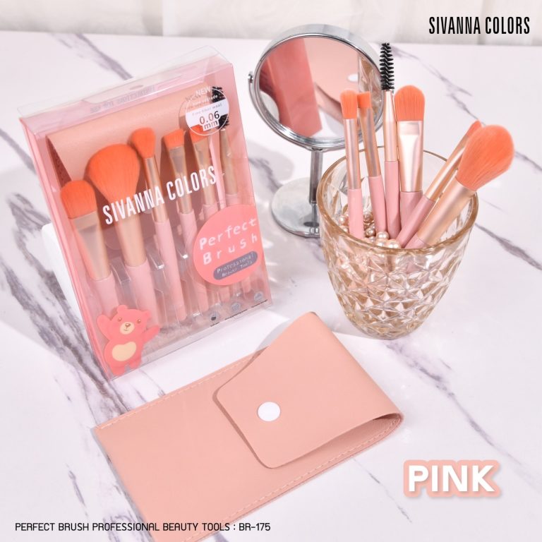Sivanna colors perfect brush professional beauty tools ซีเววน่า คัลเลอร์ส เพอร์เฟค บรัช โปรเฟสชั่นนอล บิวตี้ ทูลส์ - NO.BR-175-P(สีชมพู)