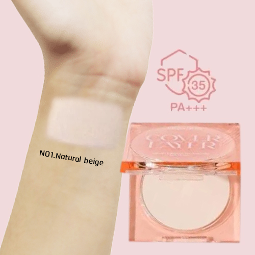 HF709 Sivanna colors cover layer velvet powder foundation spf35 pa++ ซีเวนน่า คัลเลอร์ส แป้งกันแดด เอสพีเอฟ35พีเอ++ 11g. - NO1.Natural beige